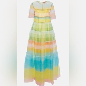 STAUD Hyacinth Coastal Ombre Sheer Organza Dress NWT